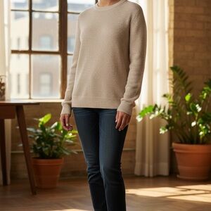 Basic Editions Gol Sparkling Cream Sweater Size XL Pit